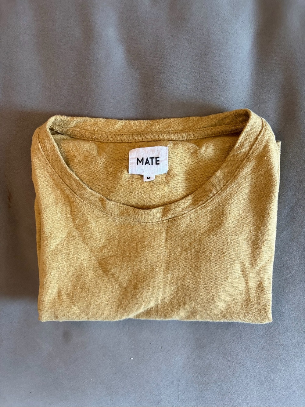Mate the Label Mustard Crewneck Cropped T-shirt
